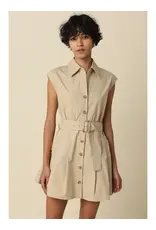 DONNA BELTED SLVLESS SHIRT DRESS