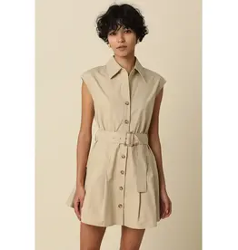 DONNA BELTED SLVLESS SHIRT DRESS