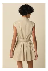 DONNA BELTED SLVLESS SHIRT DRESS