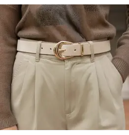 CALF HAIR BELT W/THICK BUCKLE