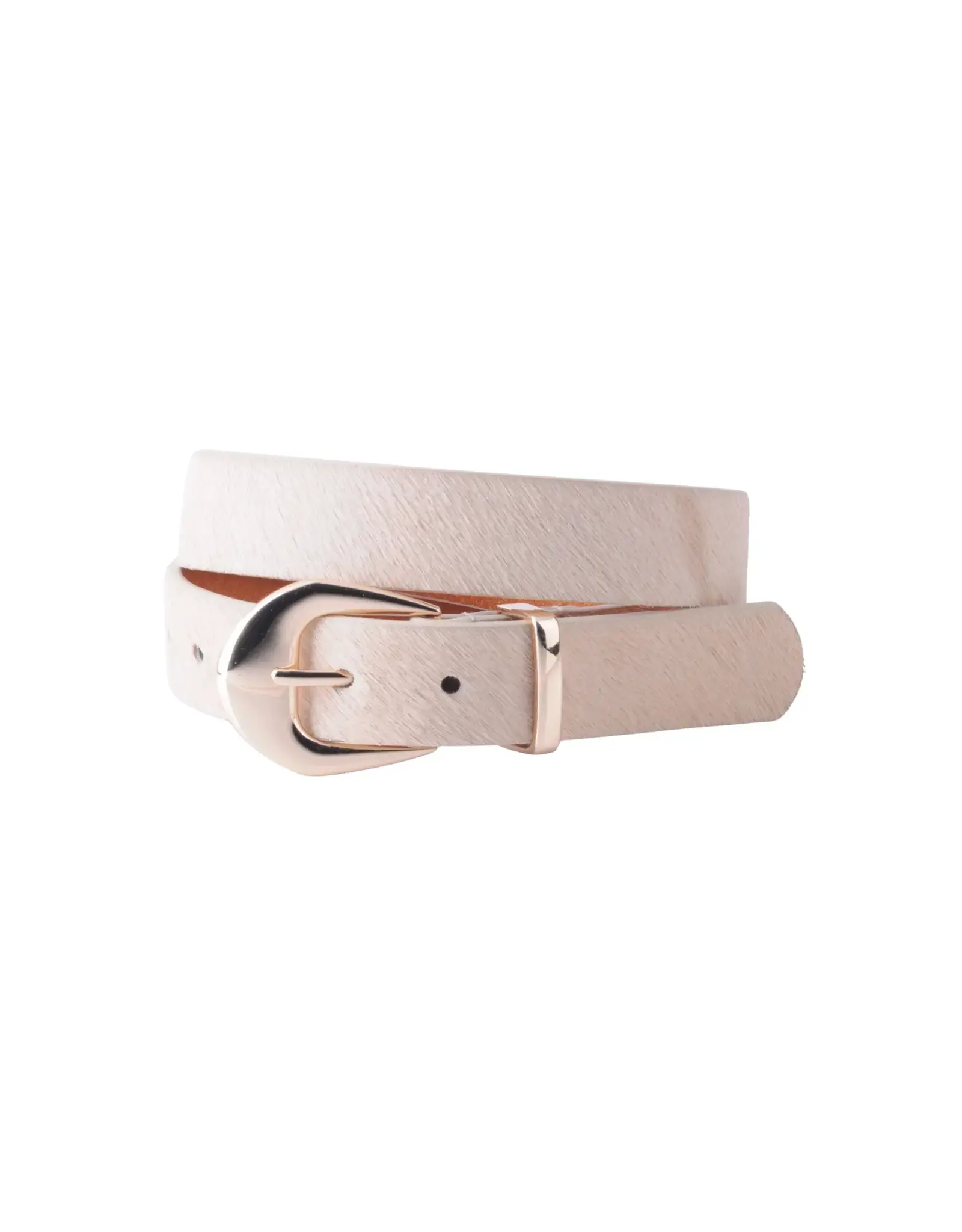 CALF HAIR BELT W/THICK BUCKLE