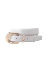 CROCO BELT W/GOLD WAVY BUCKLE