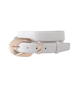 CROCO BELT W/GOLD WAVY BUCKLE