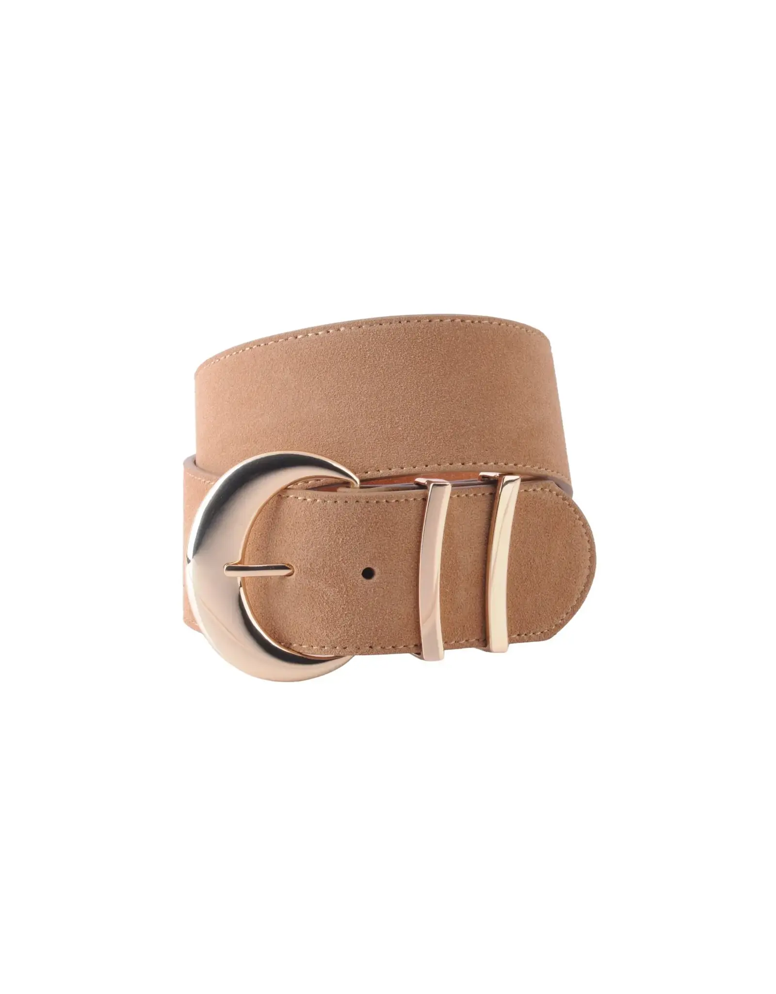 SUEDE CRESCENT MOON BUCKLE BELT