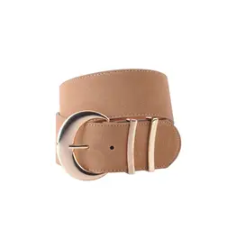 SUEDE CRESCENT MOON BUCKLE BELT