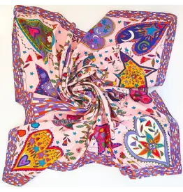 XL PRINTED SCARF (PINK AND BLUE)