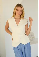 SLVLESS WRAP KNIT TOP