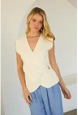 SLVLESS WRAP KNIT TOP