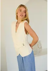 SLVLESS WRAP KNIT TOP