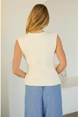 SLVLESS WRAP KNIT TOP