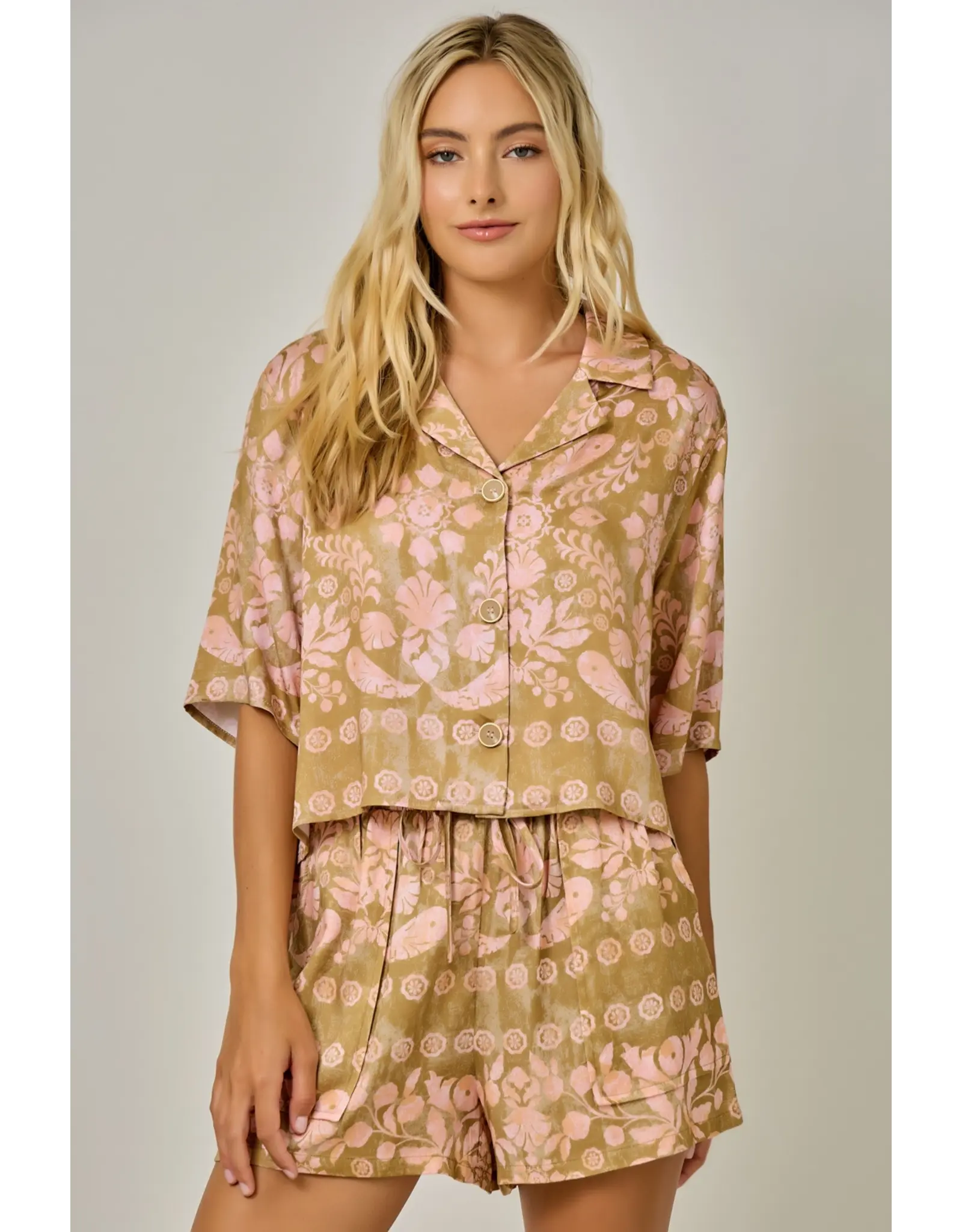 MYSTREE BOTANICAL PRINT SHORT SET