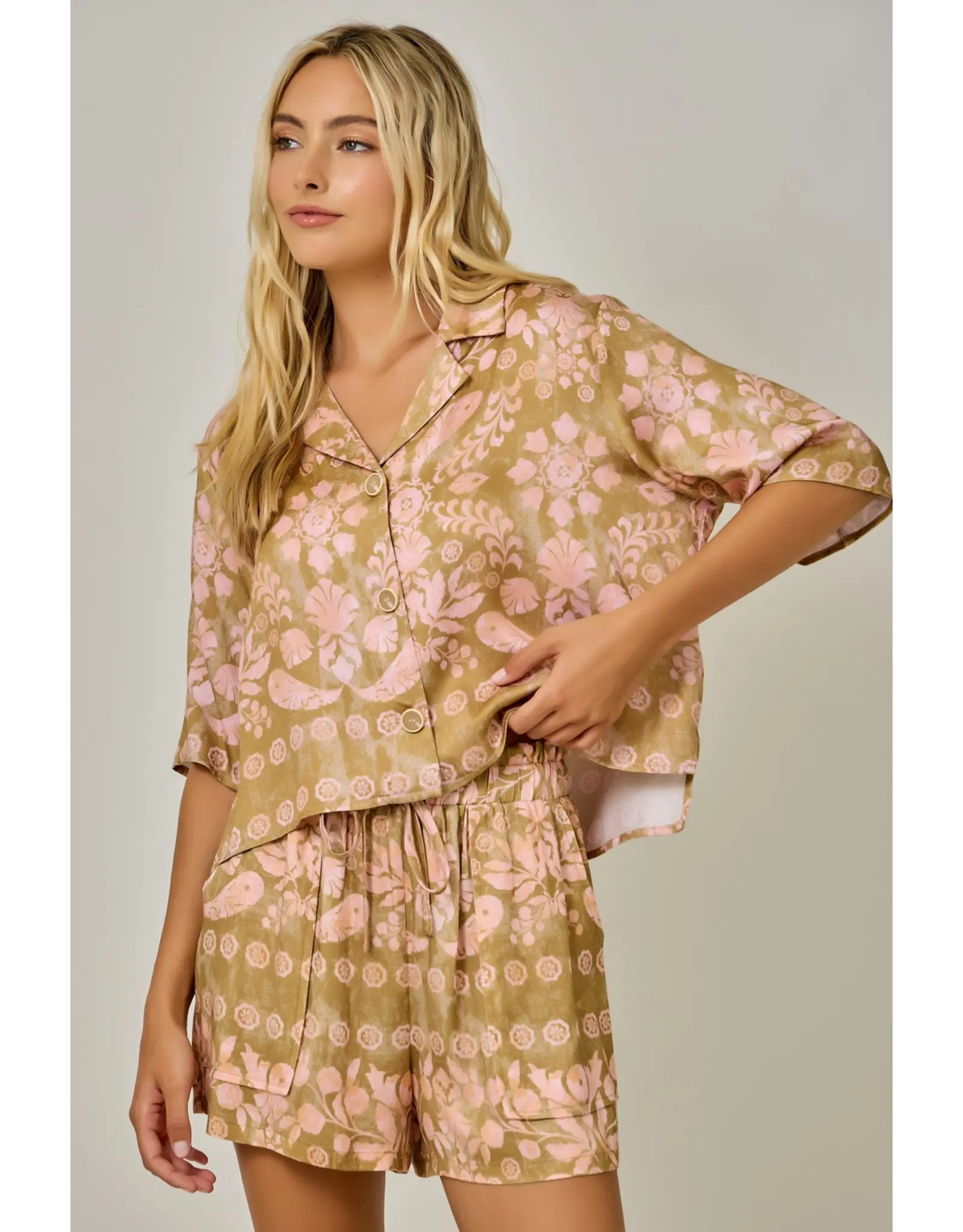 MYSTREE BOTANICAL PRINT SHORT SET