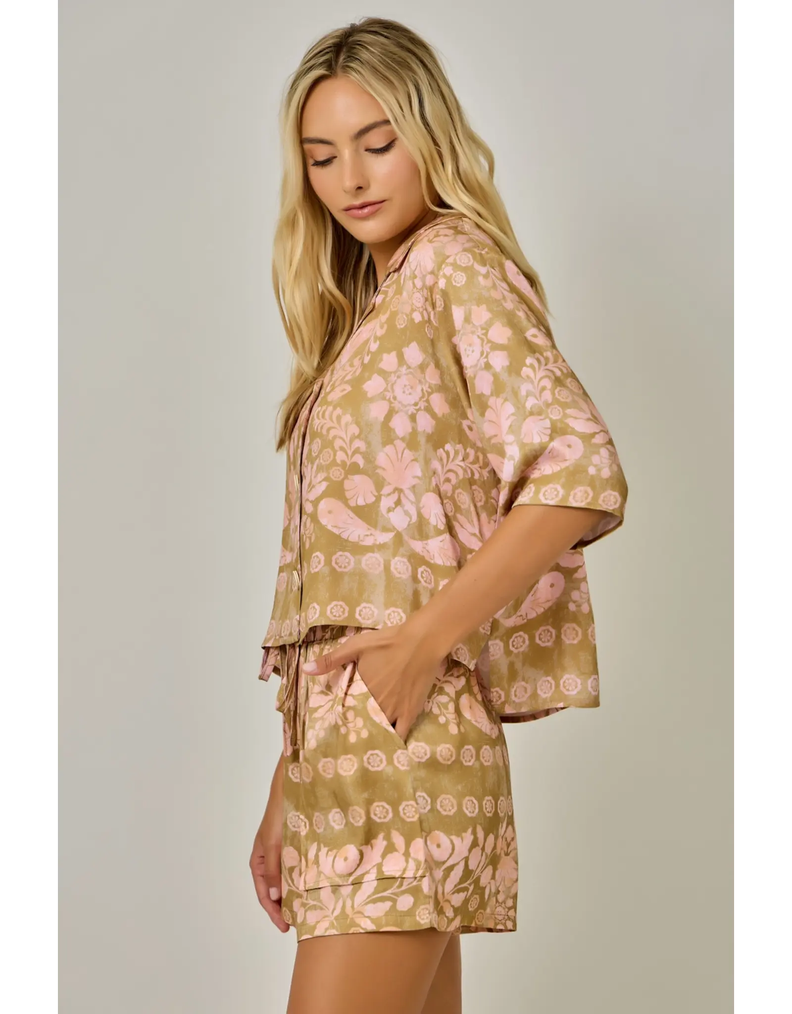 MYSTREE BOTANICAL PRINT SHORT SET
