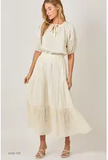 MYSTREE EMBROIDERED EYELET TIERED SKIRT