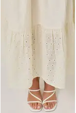 MYSTREE EMBROIDERED EYELET TIERED SKIRT
