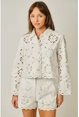 MYSTREE SCALLOP HEM EYELET JACKET
