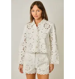 MYSTREE SCALLOP HEM EYELET JACKET