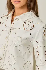 MYSTREE SCALLOP HEM EYELET JACKET