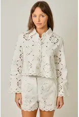 MYSTREE SCALLOP HEM EYELET JACKET