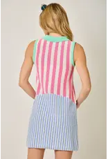 MYSTREE TERRY CLOTH STRIPE DRESS