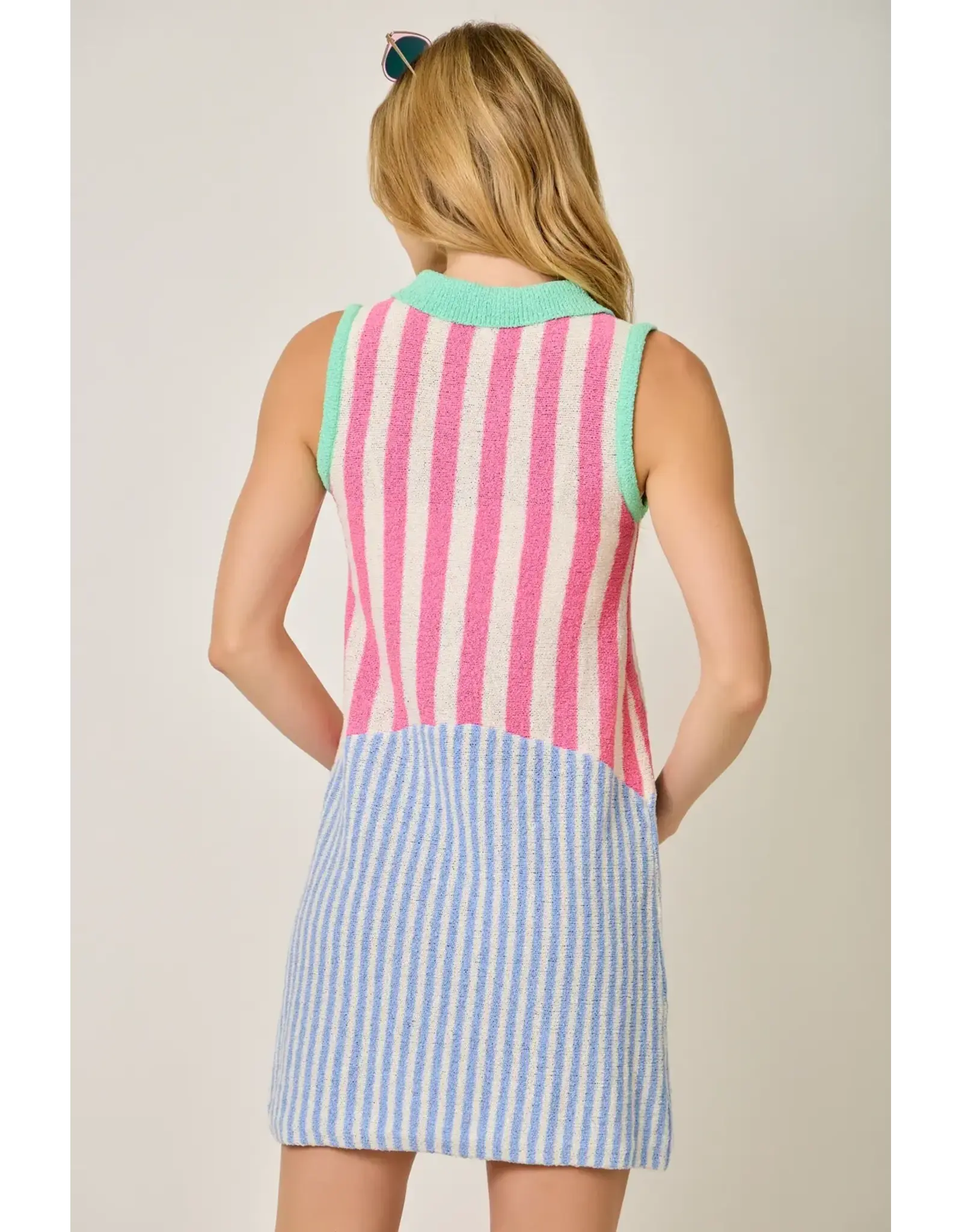 MYSTREE TERRY CLOTH STRIPE DRESS