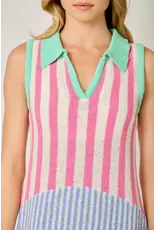 MYSTREE TERRY CLOTH STRIPE DRESS