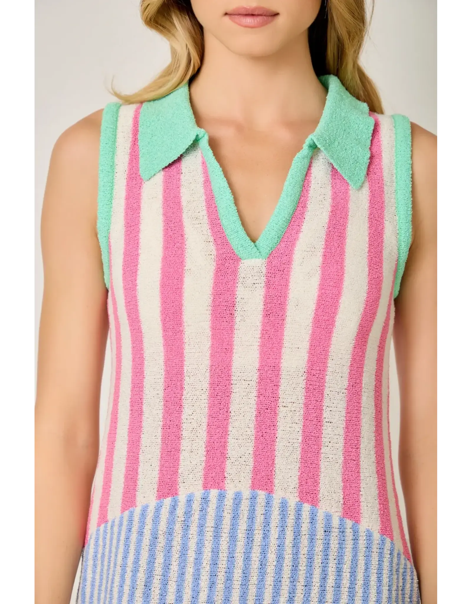 MYSTREE TERRY CLOTH STRIPE DRESS