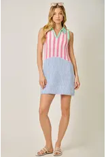 MYSTREE TERRY CLOTH STRIPE DRESS