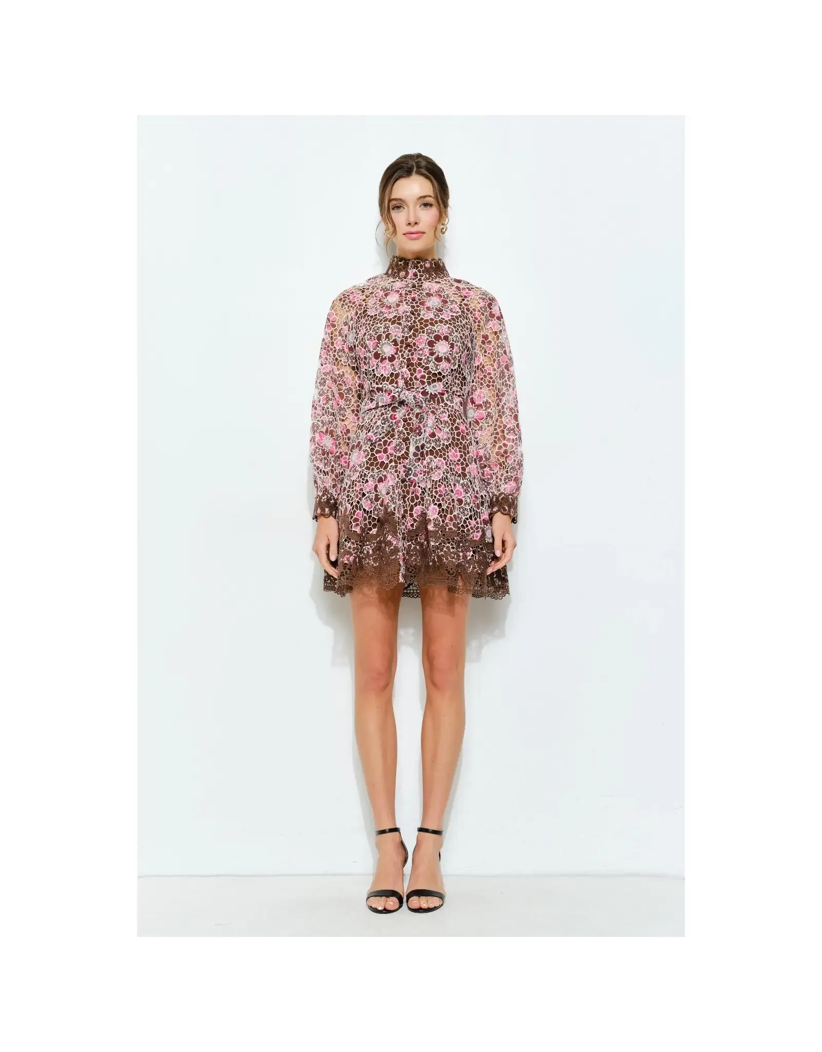 INA CHOCOLATE ORCHID MINI DRESS