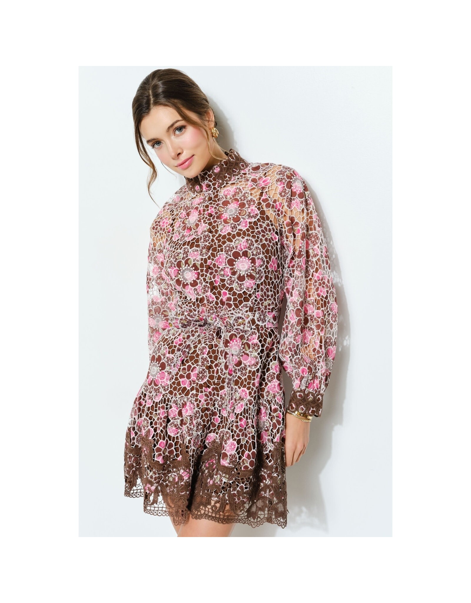 INA CHOCOLATE ORCHID MINI DRESS