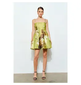 INA LIME FLORAL MINI DRESS