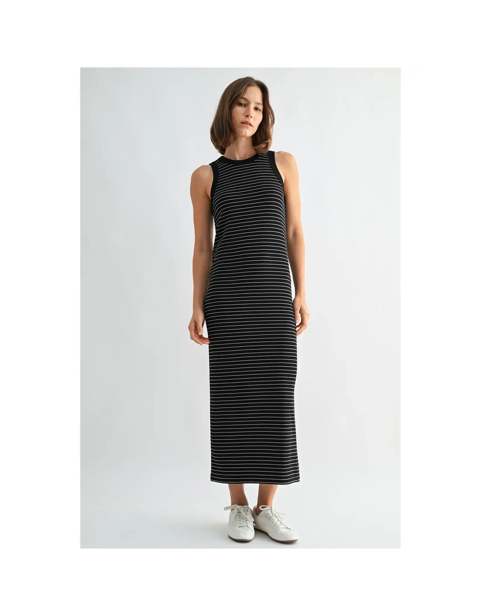 FUN2FUN STRIPE RIB KNIT DRESS