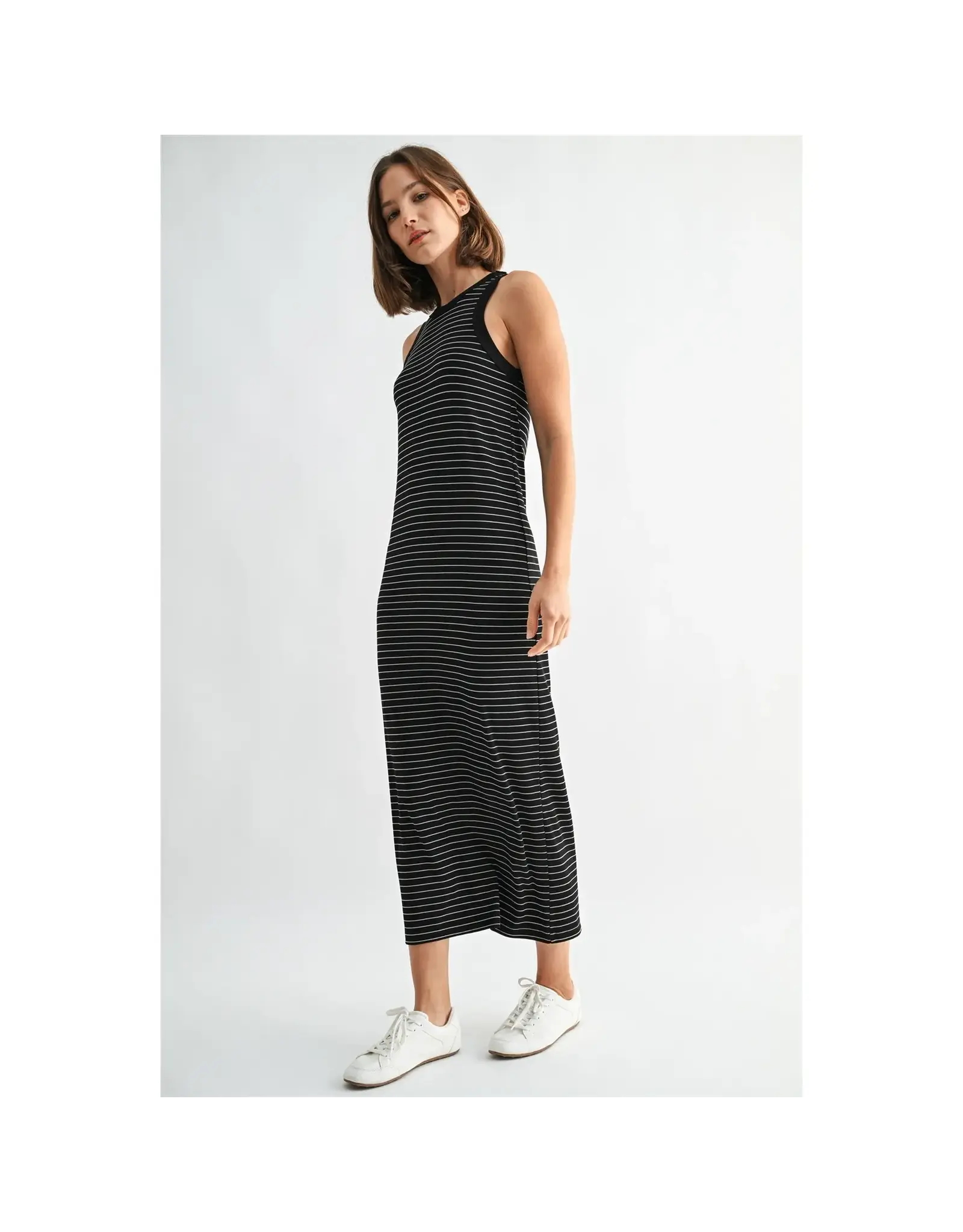 FUN2FUN STRIPE RIB KNIT DRESS