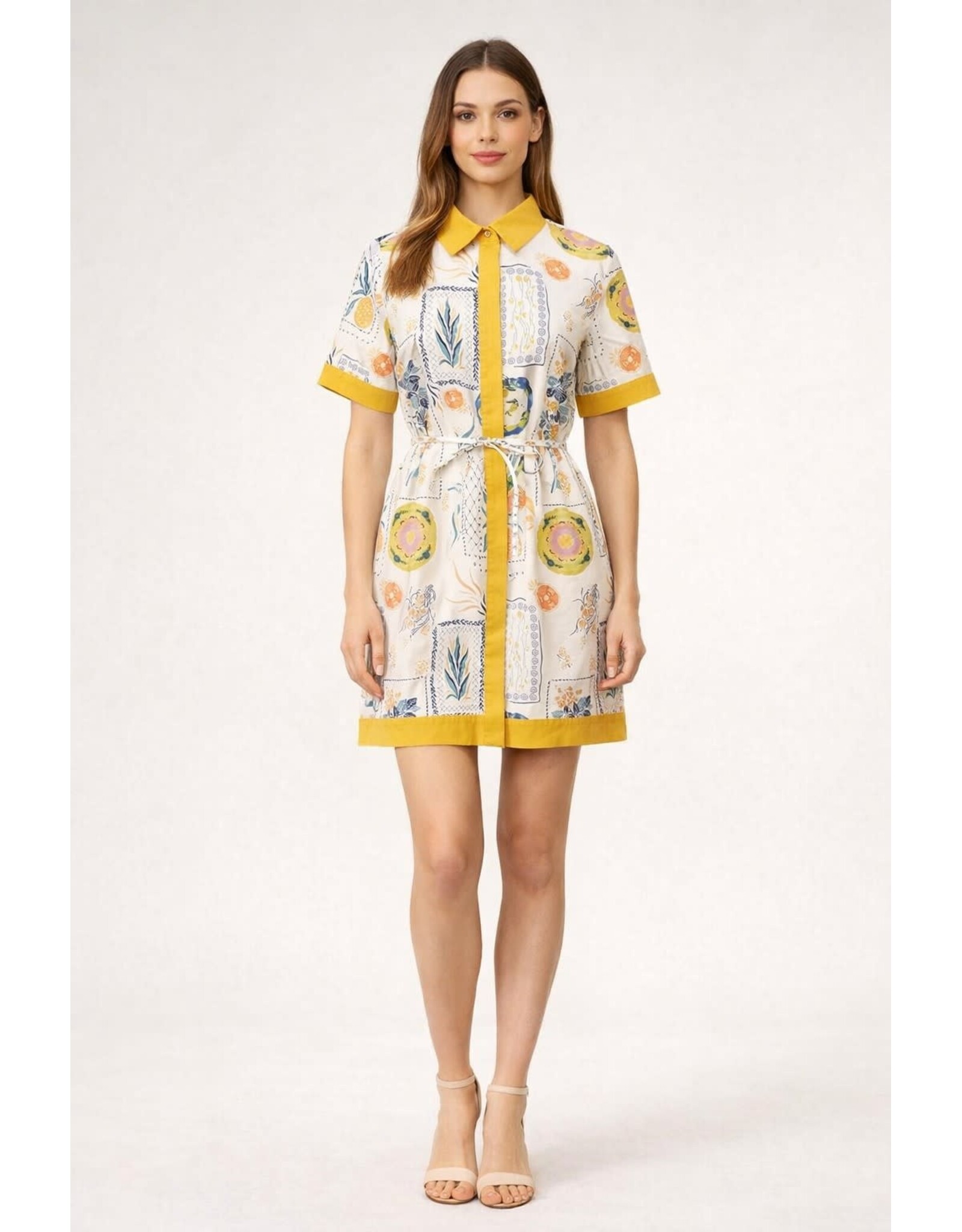 TROPICAL FRUIT PRINT MINI DRESS