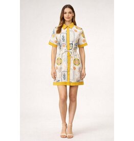 TROPICAL FRUIT PRINT MINI DRESS