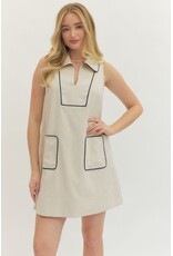 LINEN MINI W/PIPING DETAIL