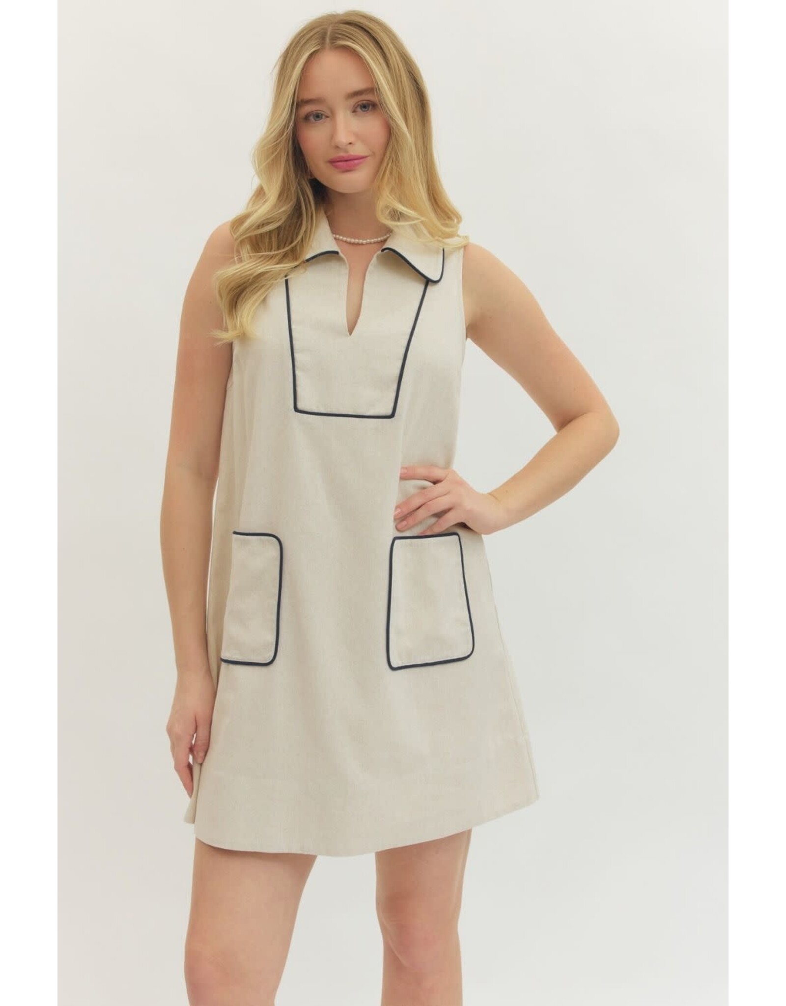 LINEN MINI W/PIPING DETAIL