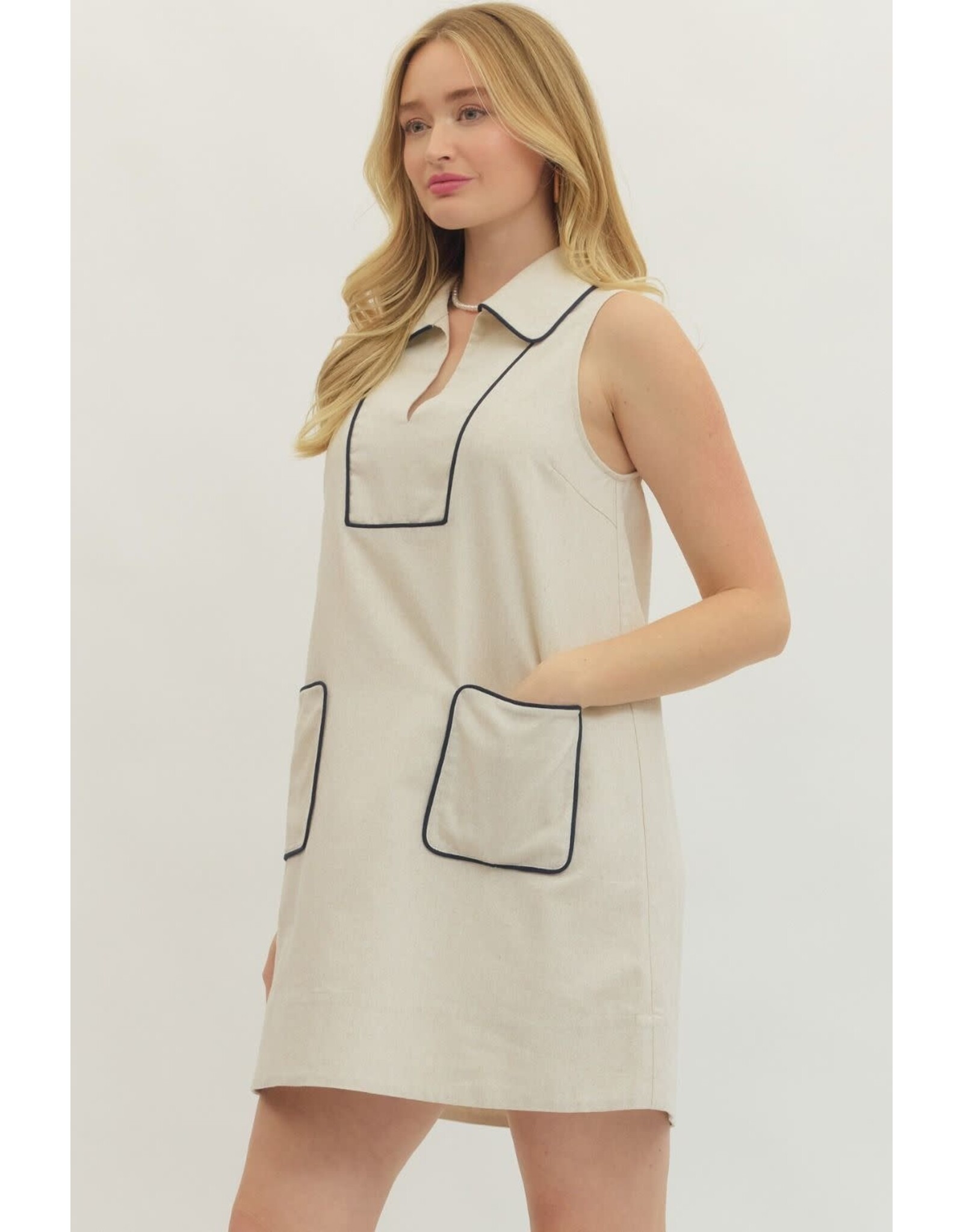 LINEN MINI W/PIPING DETAIL