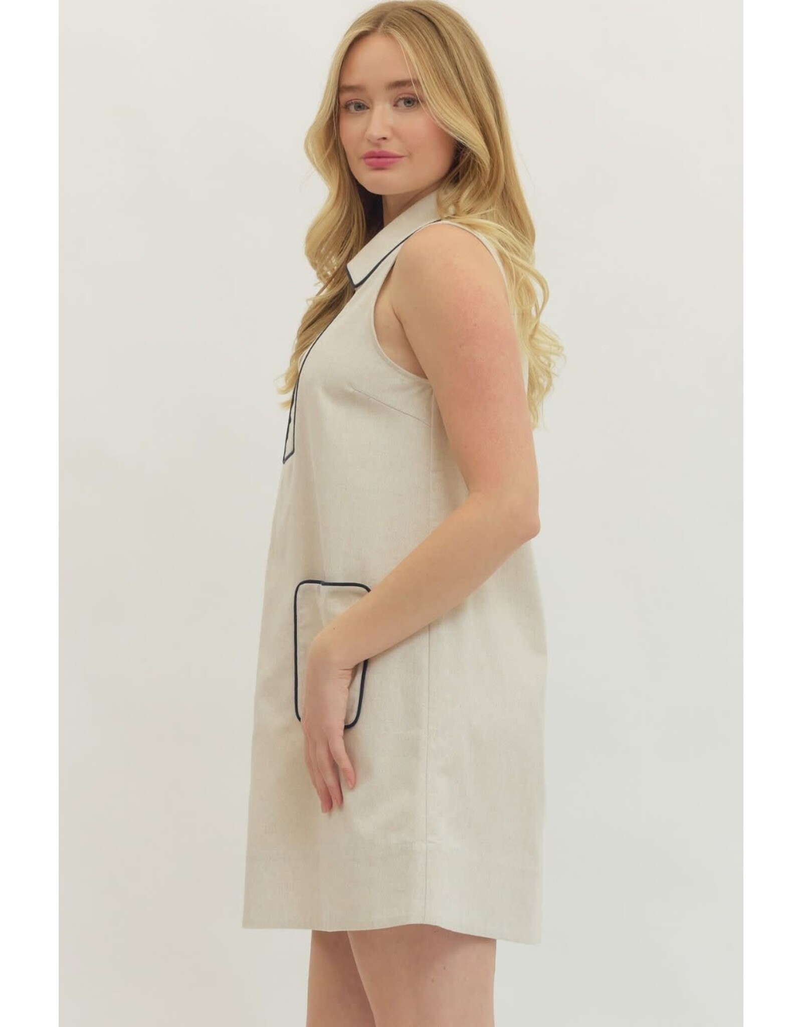 LINEN MINI W/PIPING DETAIL