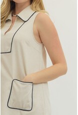 LINEN MINI W/PIPING DETAIL