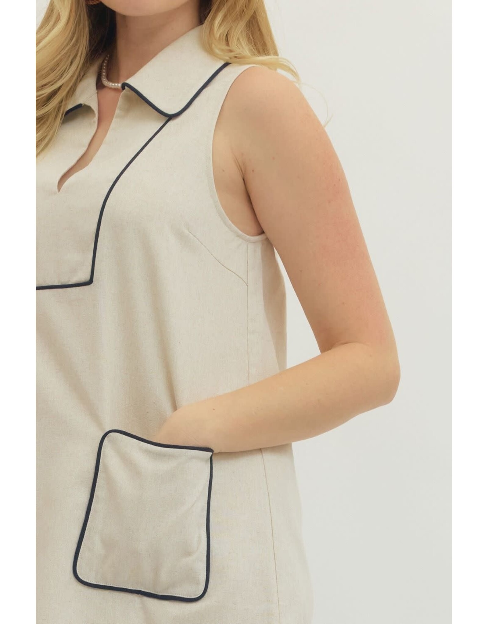 LINEN MINI W/PIPING DETAIL
