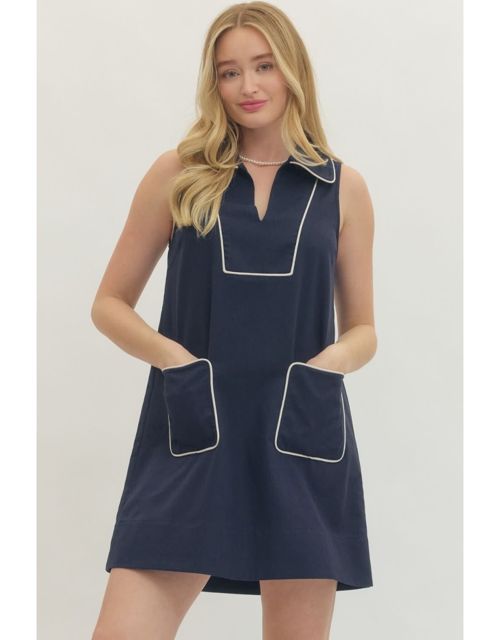 LINEN MINI W/PIPING DETAIL