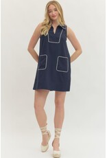 LINEN MINI W/PIPING DETAIL