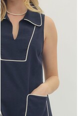 LINEN MINI W/PIPING DETAIL