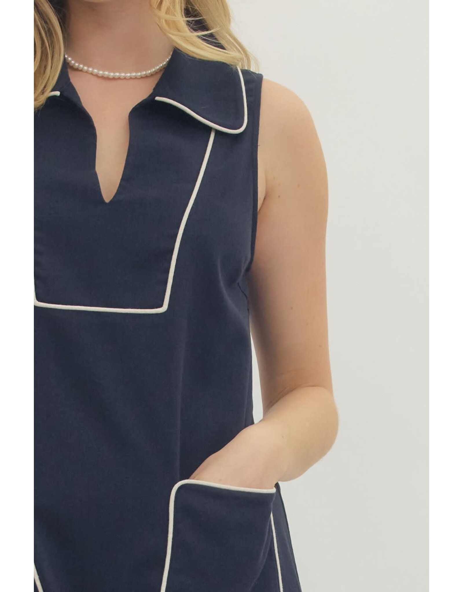 LINEN MINI W/PIPING DETAIL