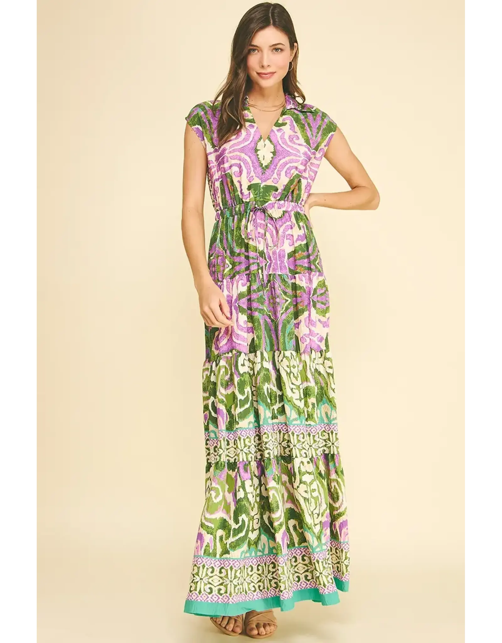 BOHEMIAN PATTERN SLVLESS MAXI