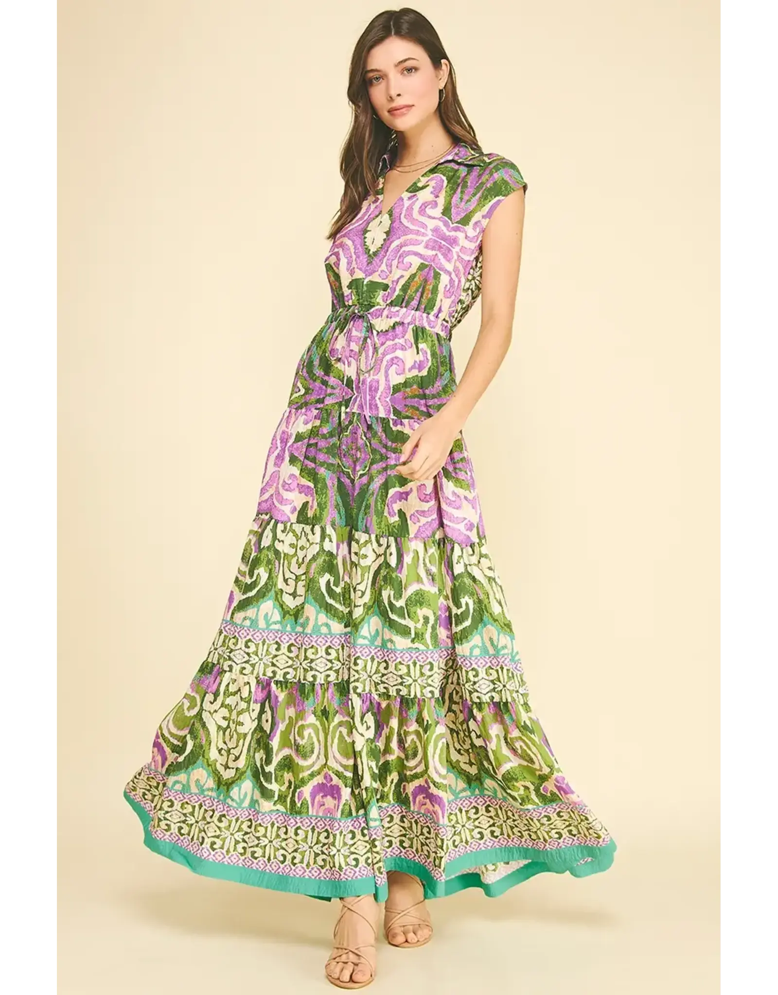BOHEMIAN PATTERN SLVLESS MAXI