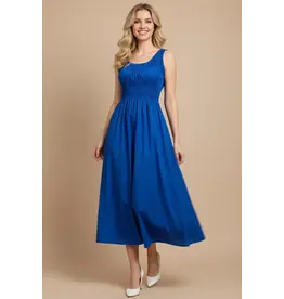 POPLIN A LINE MIDI DRESS