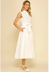 SLVLESS BUTTON DOWN DRESS