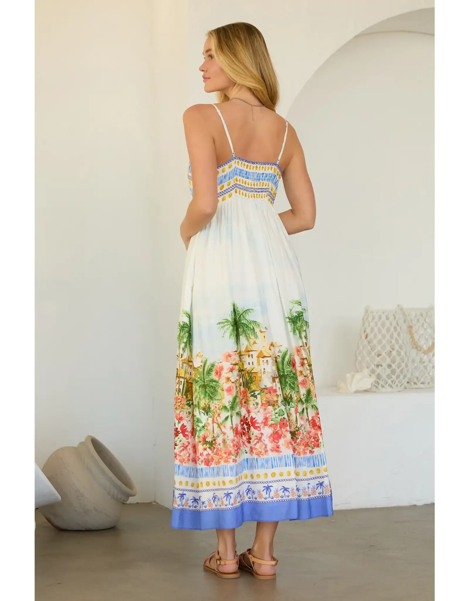 COASTAL TOWN PRINT SUNDRESS